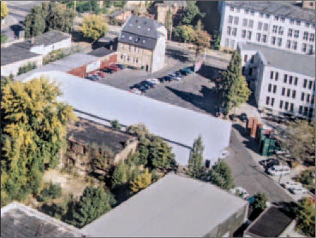 Das Grundstück Wittenberger Straße 19, Luftaufnahme 1997